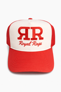 Royal Rags: RR Signature Suede Trucker Hat (Red & White Edition)
