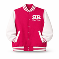 Royal Rags: Classic Varsity Jacket (Pink & White Edition)