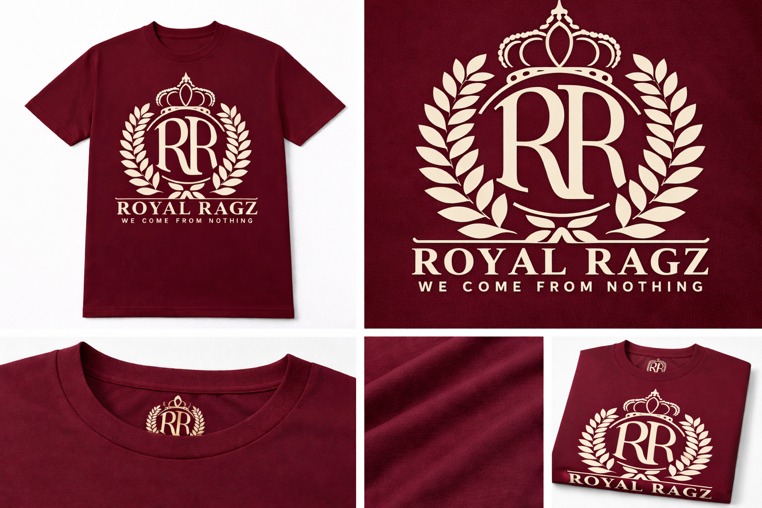 Royal Rags: Crown Crest Logo Tee (Red Edition)