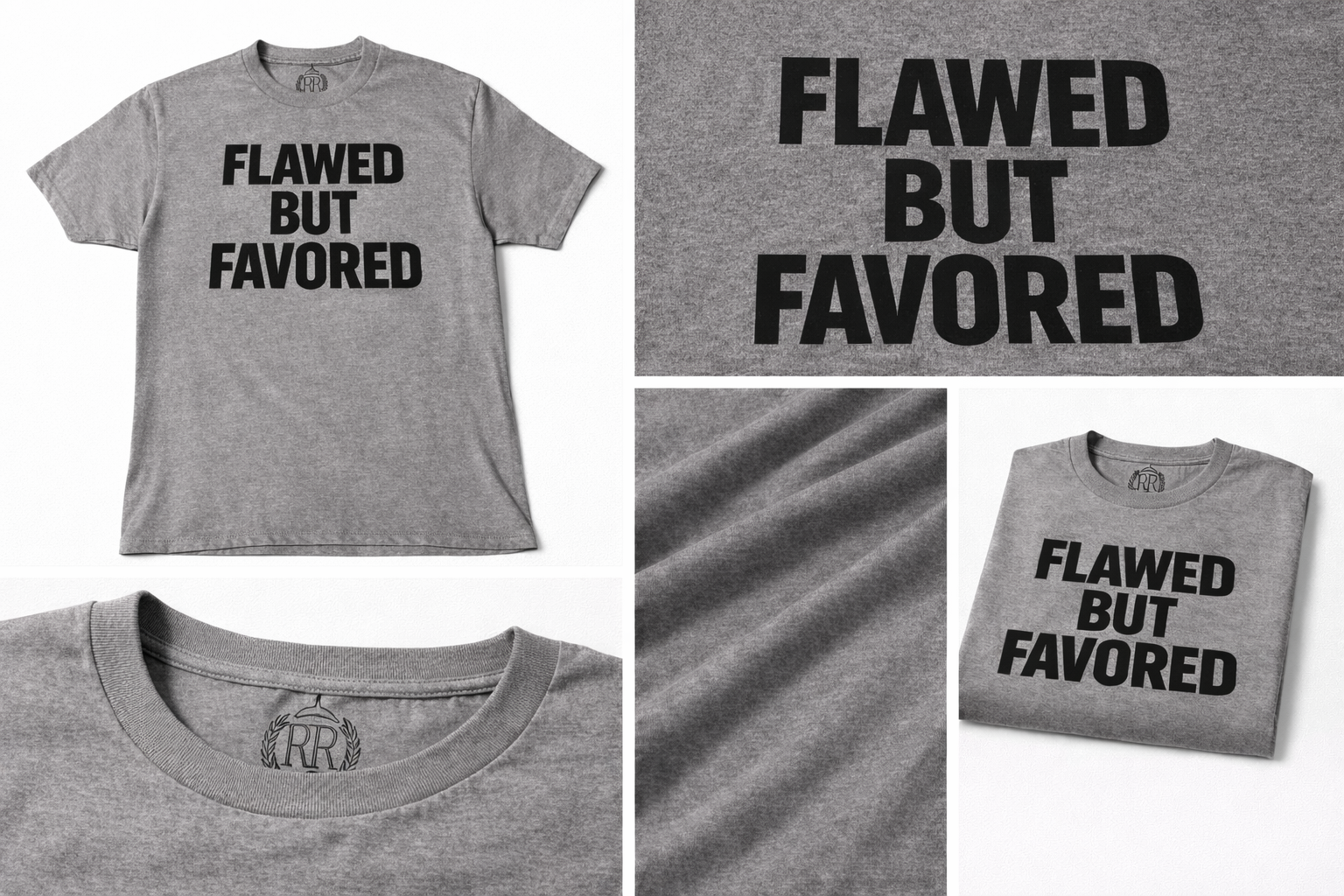 Royal Rags: Flawed But Favored Tee (Heather Grey Edition)