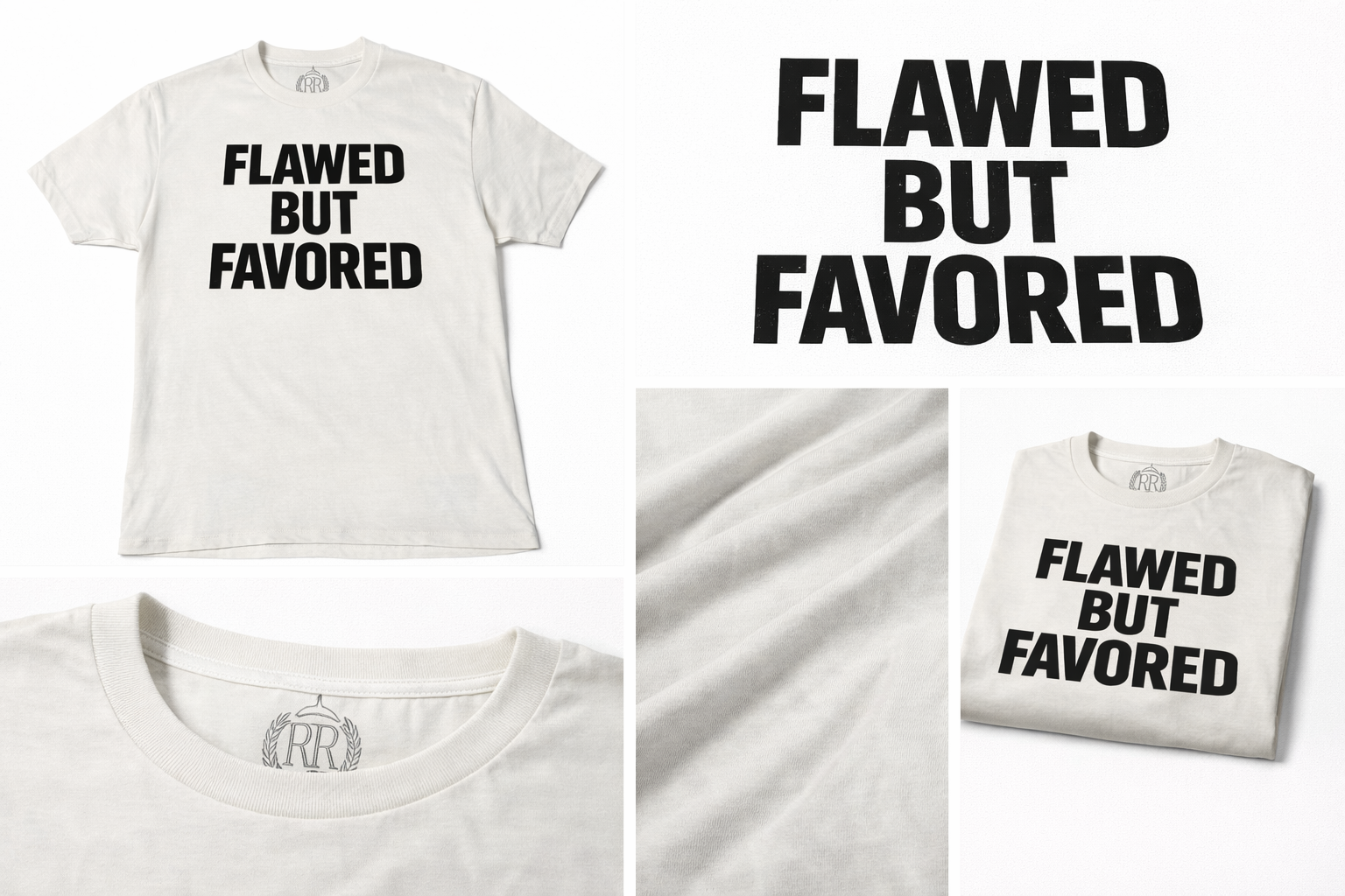 Royal Rags: Flawed But Favored Tee (White Edition)