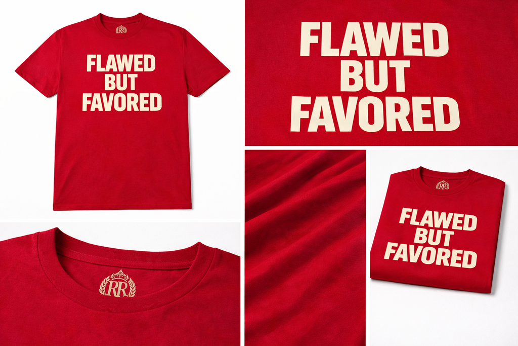 Royal Rags: Flawed But Favored Tee (Red Edition)