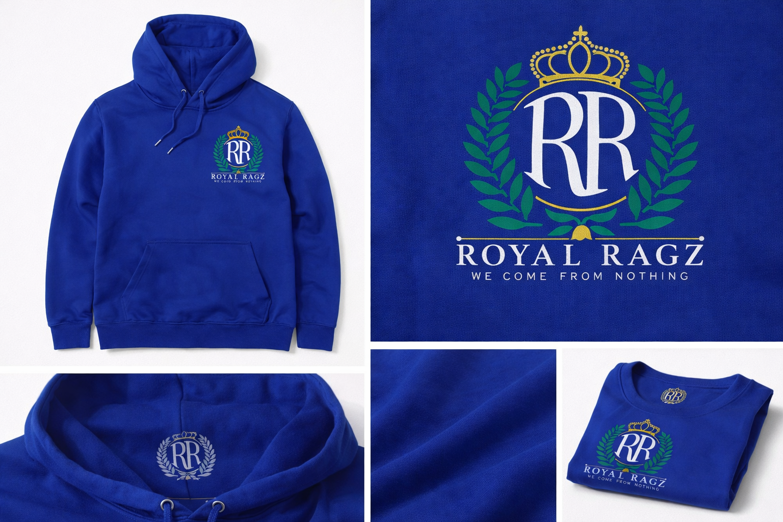 Royal Rags: Signature Crest Hoodie Sweatpants Set (Royal Blue Edition)