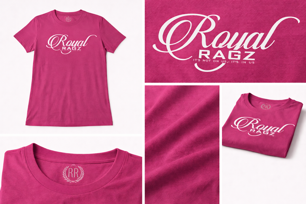 Royal Rags: Signature Script Logo Tee (Pink Edition)