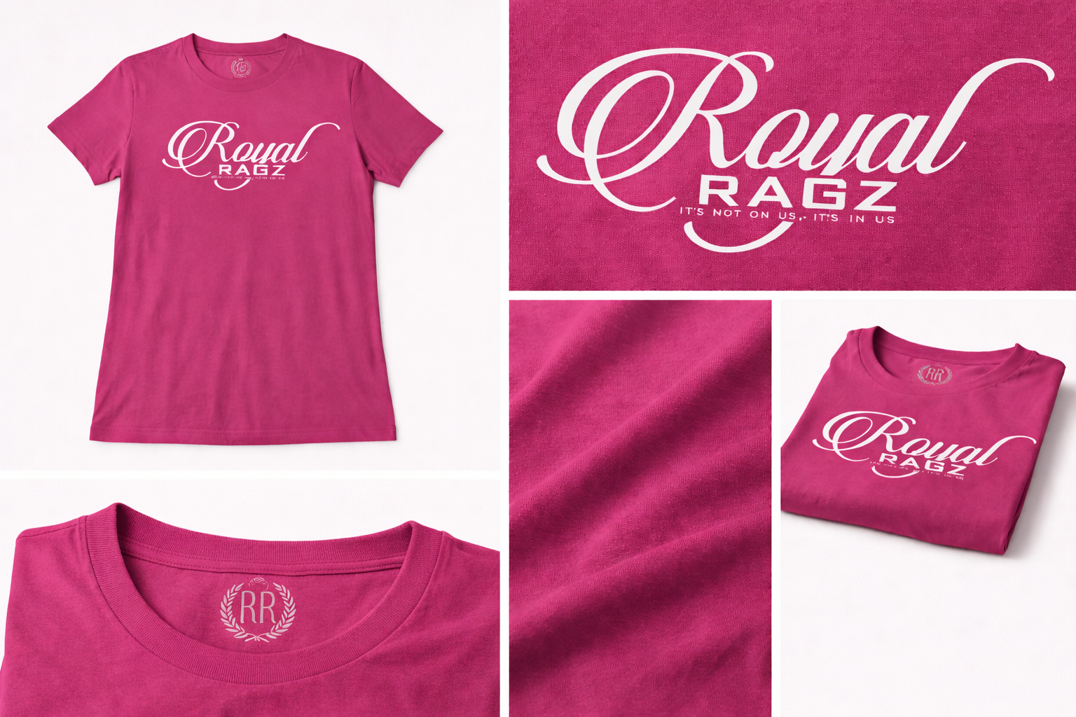 Royal Rags: Signature Script Logo Tee (Pink Edition)