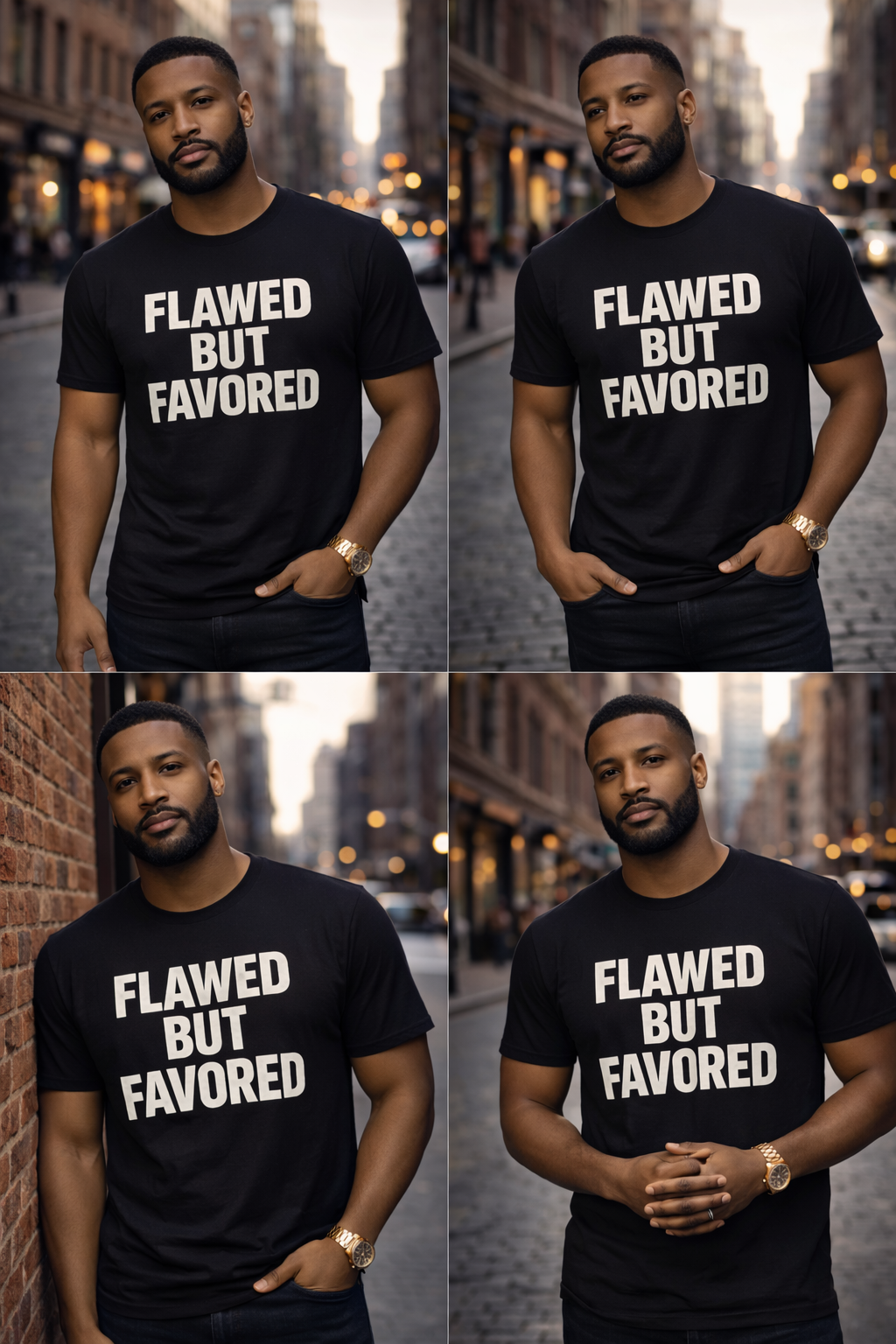 Royal Rags: Flawed But Favored Tee (Black Edition)