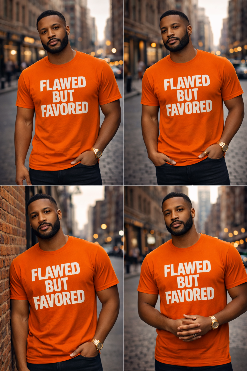 Royal Rags: Flawed But Favored Tee (Orange Statement Edition)