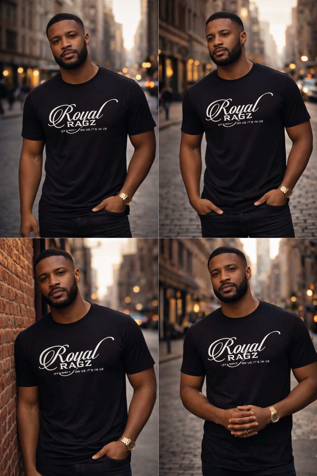 Royal Rags: Signature Script Logo Tee (Black & White Edition)