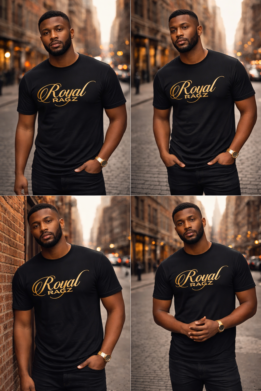 Royal Rags: Signature Script Logo Tee (Black & Gold Edition)