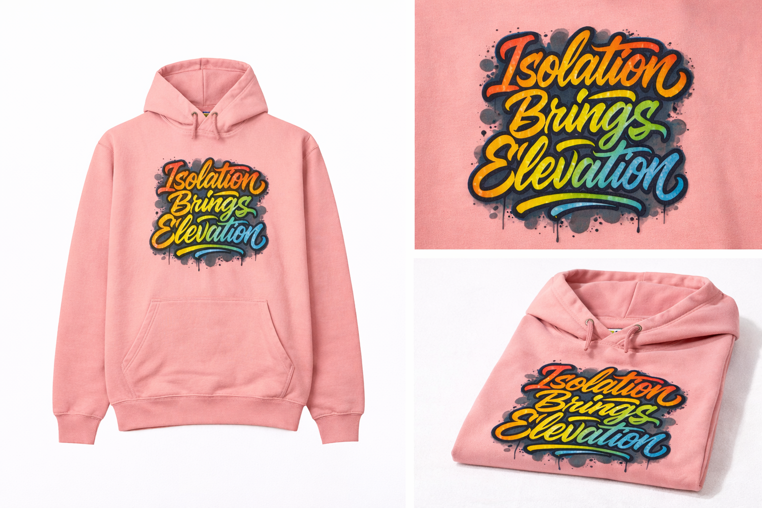 Royal Rags: Isolation Brings Elevation Hoodie (Blush Edition)