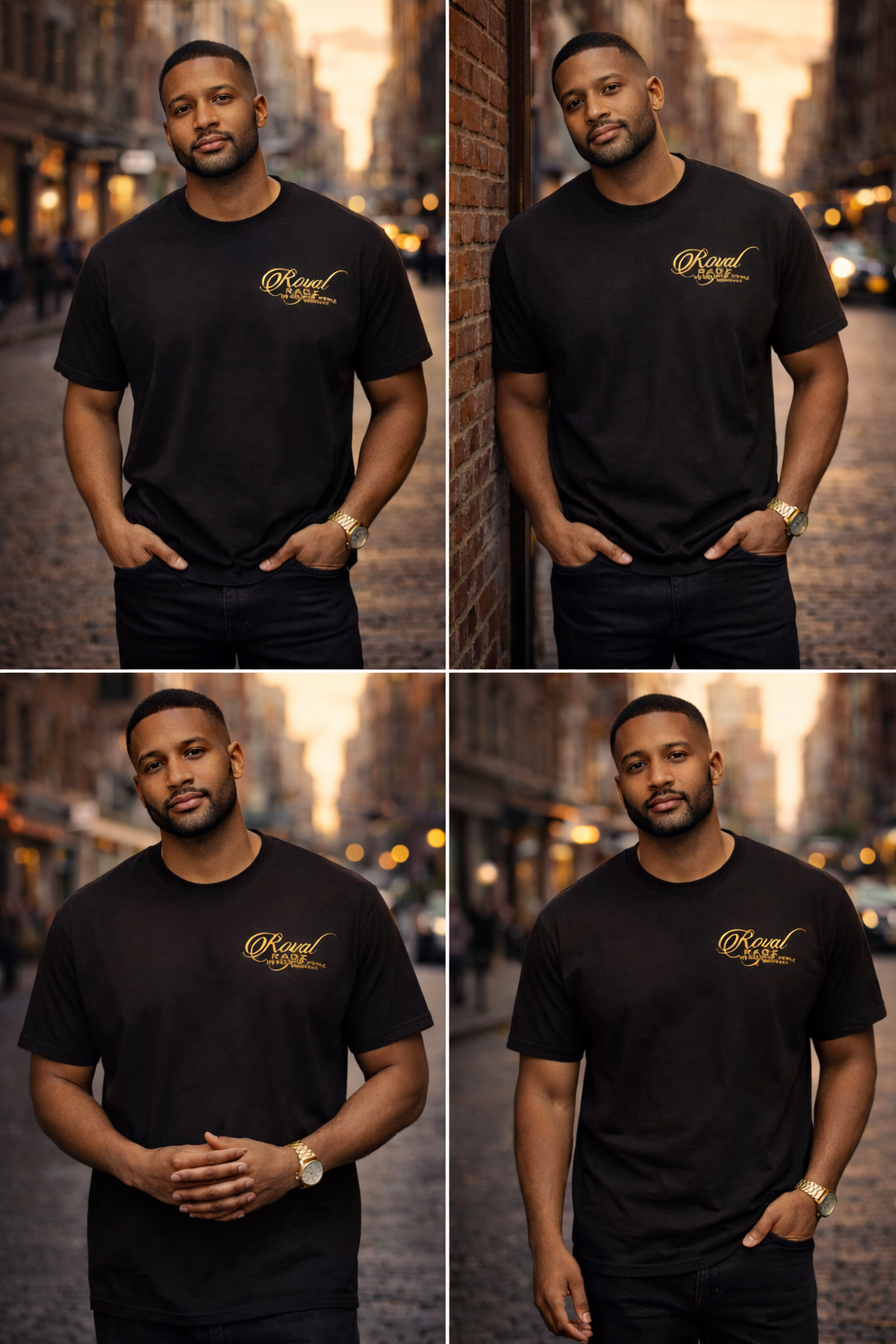 Royal Rags: Mini Signature Script Tee (Black & Gold)