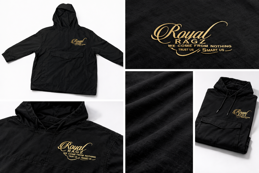 Royal Rags: Signature Script Utility Jacket (Black Edition)