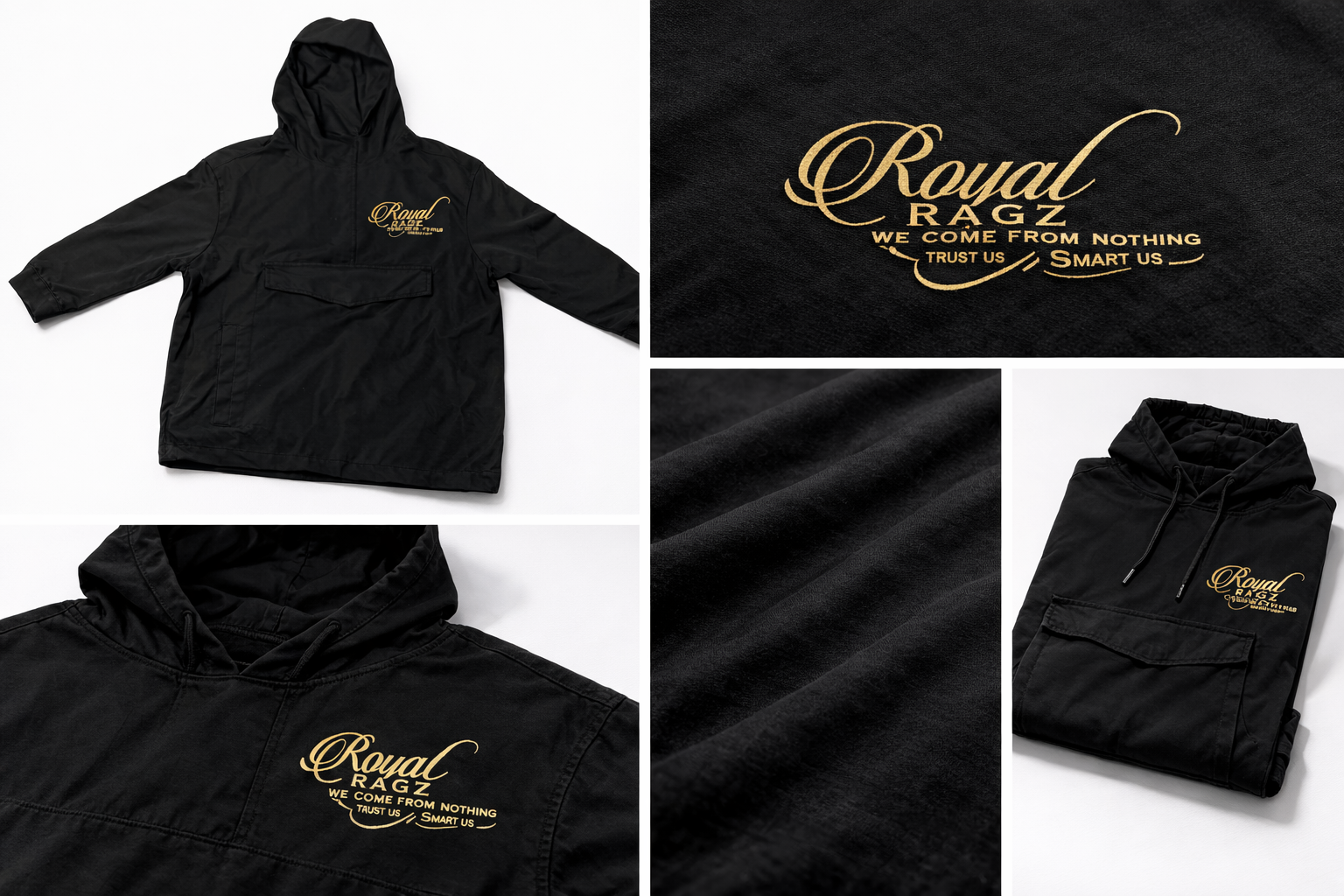 Royal Rags: Signature Script Utility Jacket (Black Edition)