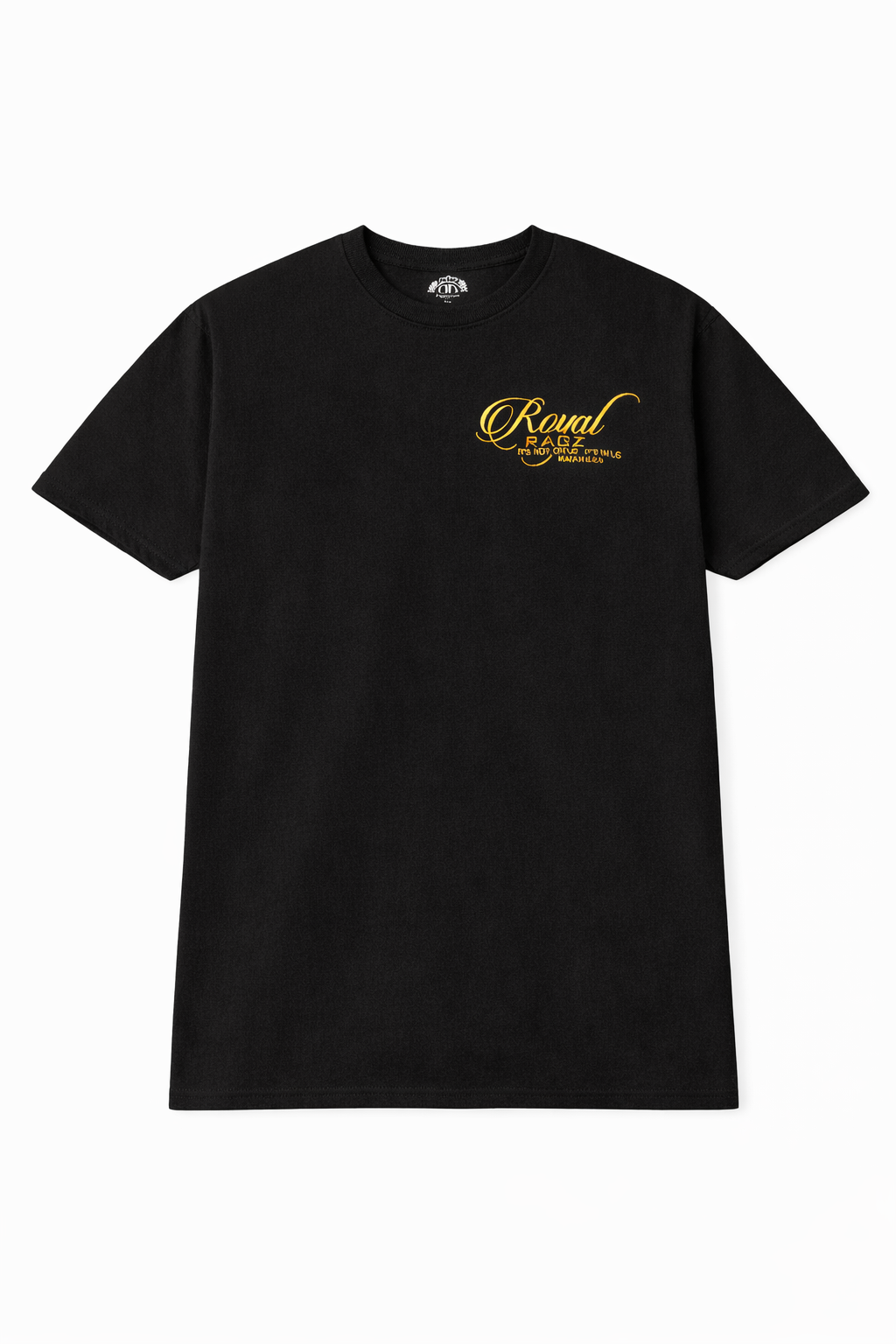 Royal Rags: Mini Signature Script Tee (Black & Gold)