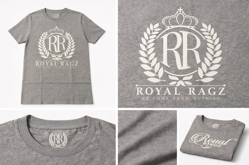 Royal Rags: Crown Crest Logo Tee (Heather Grey Edition)