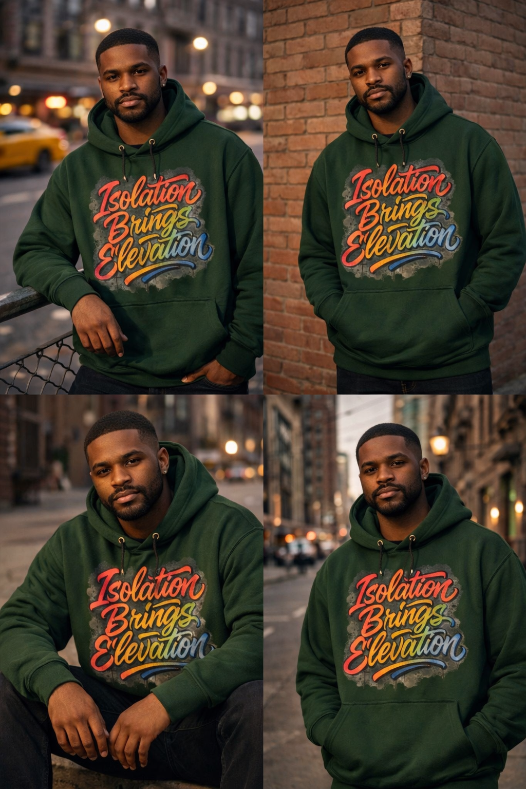 Royal Rags: Isolation Brings Elevation Hoodie (Deep Forest Green)