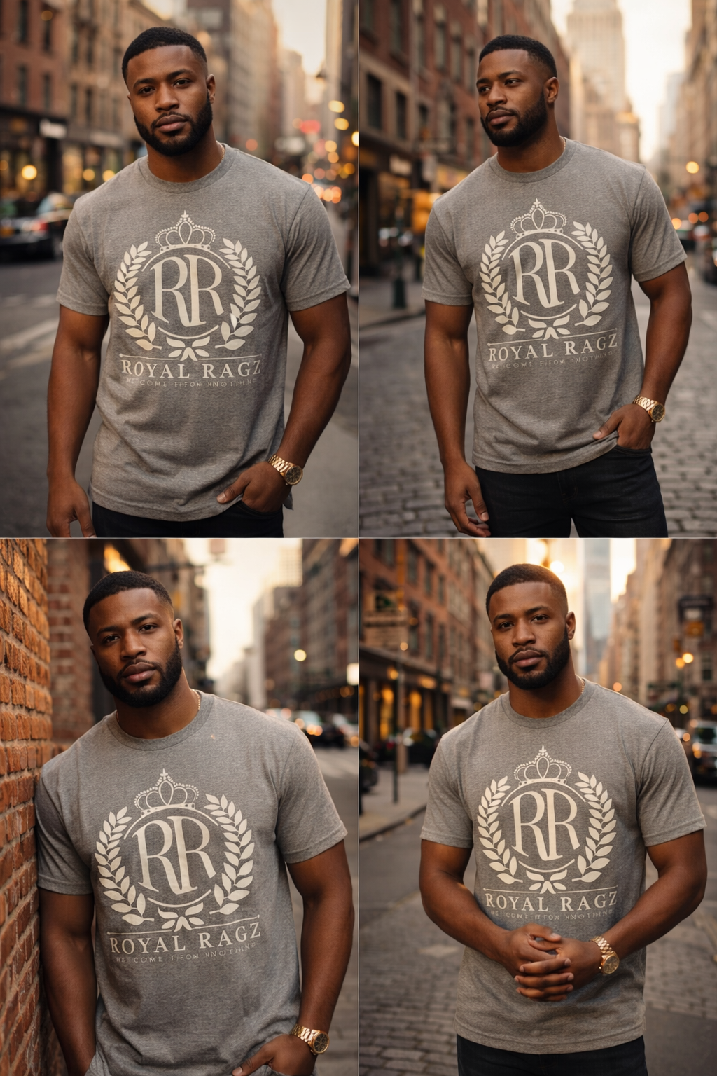 Royal Rags: Crown Crest Logo Tee (Heather Grey Edition)